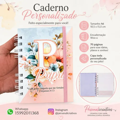 Caderno Personalizado Pequeno A6 10x15 cm