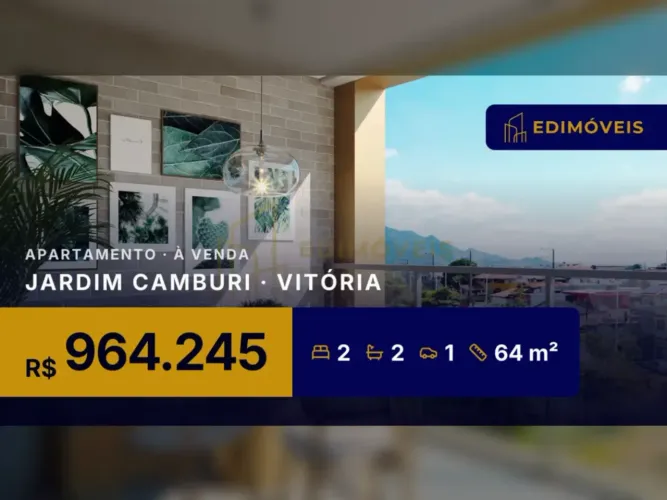 Jardim Camburi: Apartamento 2 quartos com suíte e tecnologia de ponta