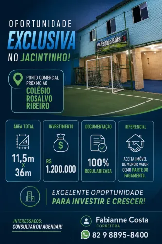 Vendo ponto Comercial no Jacintinho - Próximo ao Colégio Rosalvo Ribeiro
