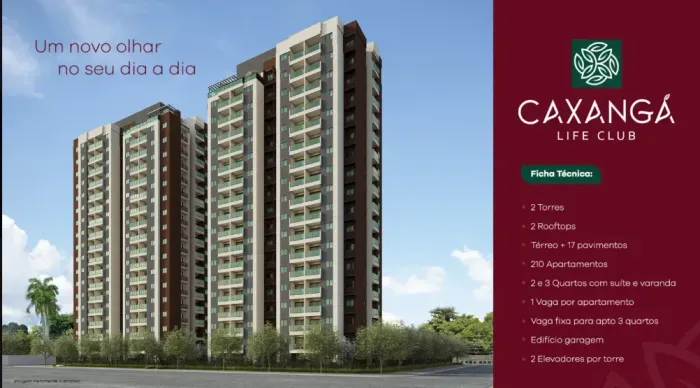 CAXANGÁ LIFE CLUB VIZINHO AO GOLF CLUB COM 02 E 03 QUARTOS.