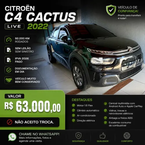 Citroen C4 Cactus Live 1.6 16V Flex AUT 2022