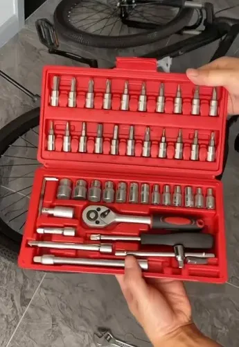 DESAPEGANDO Maleta de Ferramentas 46 Peças Completa com Catraca e Soquetes - Nova