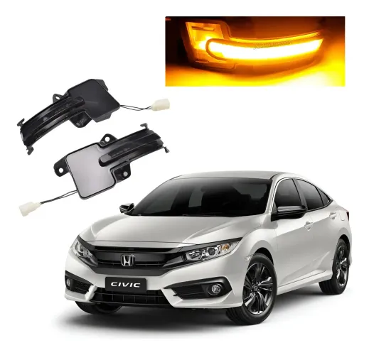 Par de pisca para o retrovisor com drl Civic g10