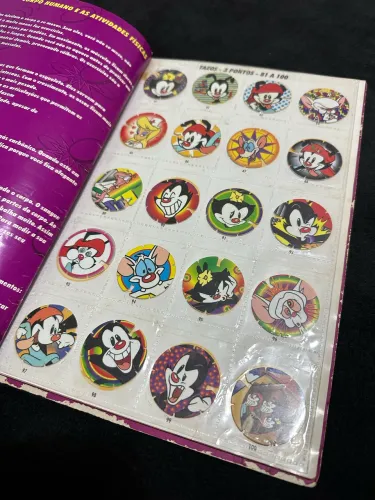 Coleção de Tazos Completa com álbum Animaniacs