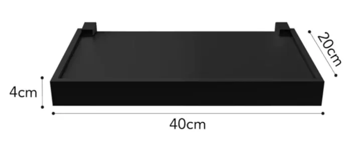Prateleira Preta PRAT.K Duetto 40cm com Moldura Estilo Sofisticado