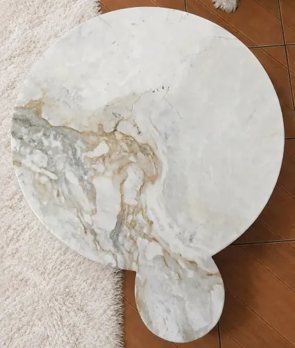 Mesa de Centro Marmore Branco Paraná