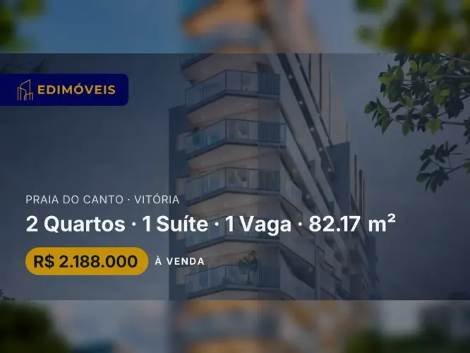 Exclusivo apartamento 2 quartos na Praia do Canto, venha conhecer!