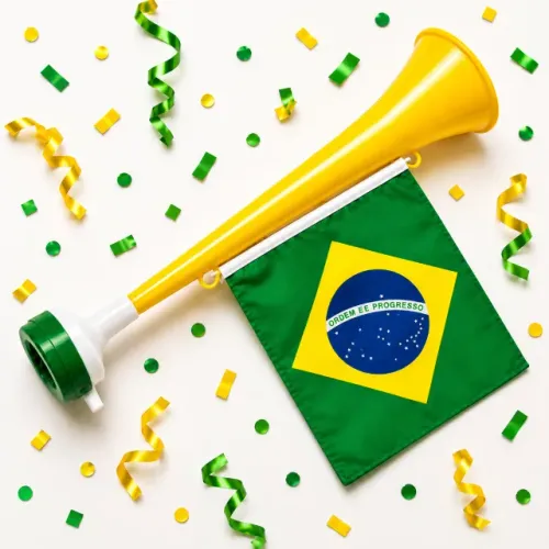 Vuvuzela Buzina Brasil Corneta 28cm Eleição 2026 Votação Voto Brasileiro Barulho Carreata