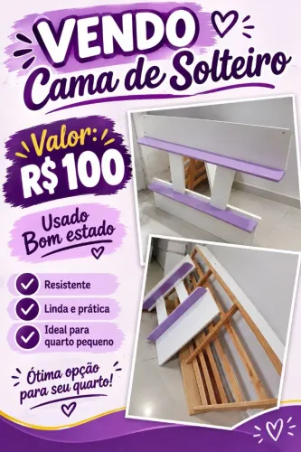 Vendo cama de solteiro bom estado