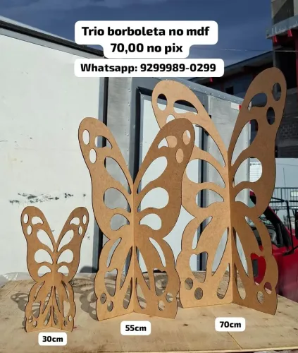 Borboleta decorativa em mdf 3mm corte a laser