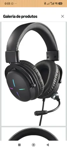 Headset Gamer Nitro NHW200 desing over-ear RGB com Microfone omnidirecional