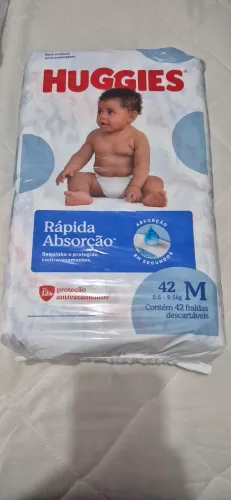 Fralda Huggies Rápido Absorção M 42 unidades