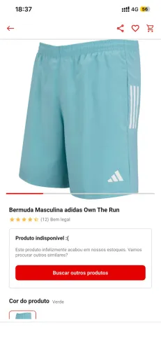 Bermuda Adidas Own The Run - Tamanho G