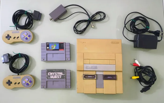 Super Nintendo Playtronic Original + 2 controles originais + Cartucho Super Mario Original
