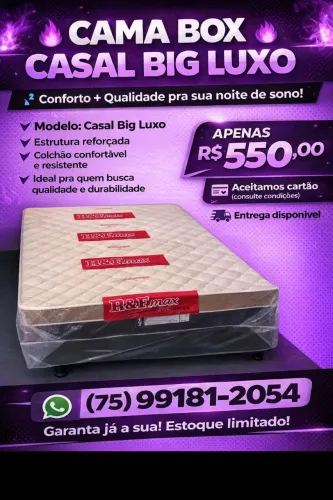 Cama Box casal big luxo.