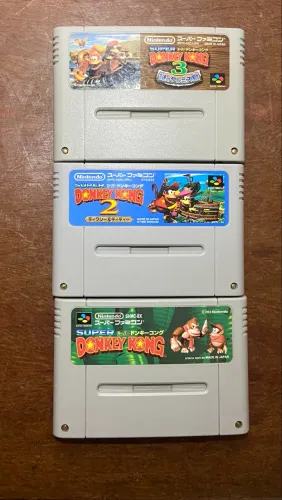 TRILOGIA COMPLETA: SUPER DONKEY KONG 1, 2 E 3 (ORIGINAIS SUPER FAMICOM)