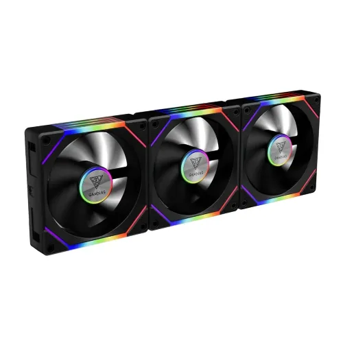 Kit 3 Fans Gamdias ARGB Daisy Chan Aeolus P2 2400Rpm 30mm Dual Hélices
