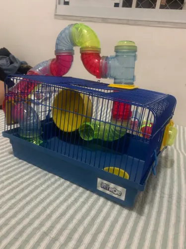Gaiola Hamster Jelplast Tubo Luxo - Completa e Super Nova!