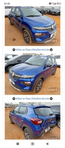 Sucata p/retirada de peças Renault kwid 2025 baixado 