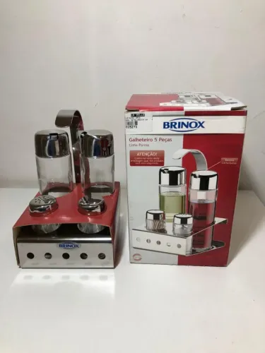 GALHETEIRO 5 PEÇAS LINHA PARMA BRINOX