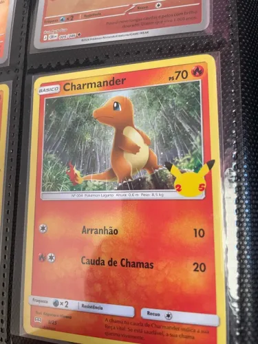 Carta Pokémon Charmander promo McDonald?s 25 anos