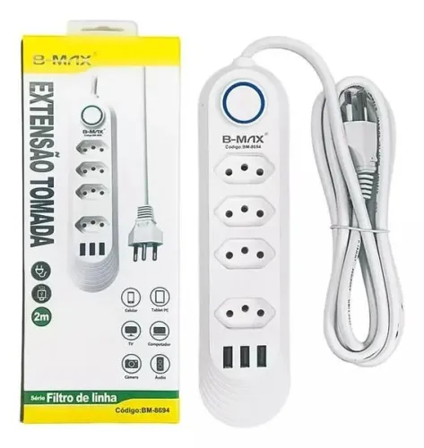 Filtro de Linha Tomada e Usb - Faço Entrega 