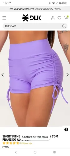 Short Fitness com Franzido Lateral (Aura DLK)