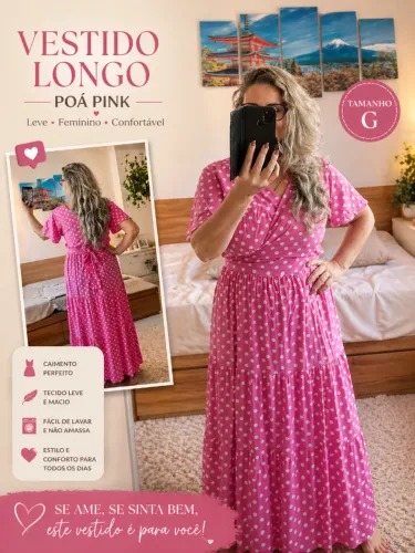 Vestido poa tam G super novo