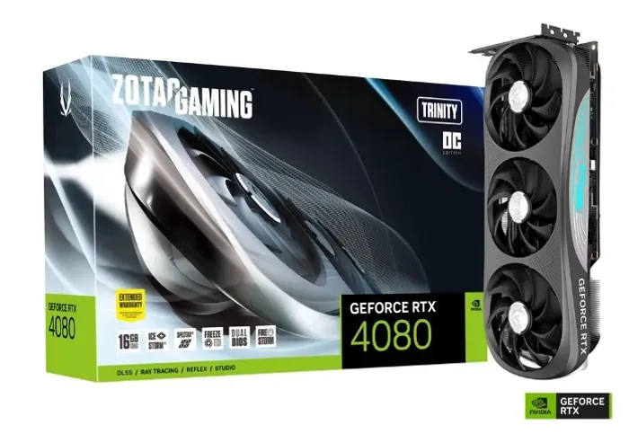 Placa de Vídeo Zotac GeForce RTX 4080 Super Trinity Black Edition, 16GB, 256-BIT, GDDR6X