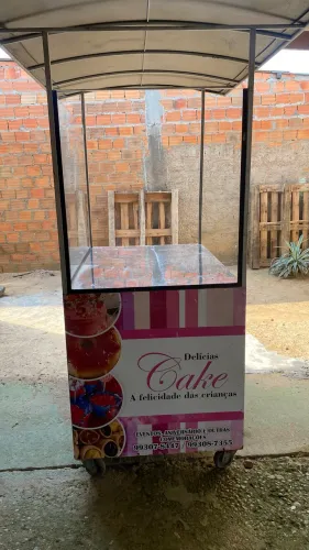 CARRINHO PARA VENDAS DE DOCES E ALIMENTOS - COMPLETO COM COBERTURA E VIDROS | R$ 2.400