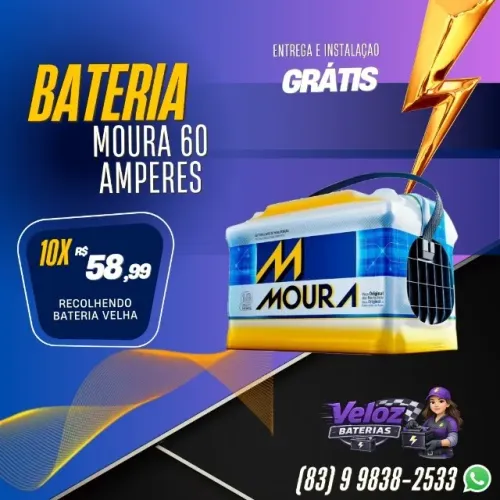 Bateria Moura 10x sem Juros - Entrega e Instalação Gratuita
