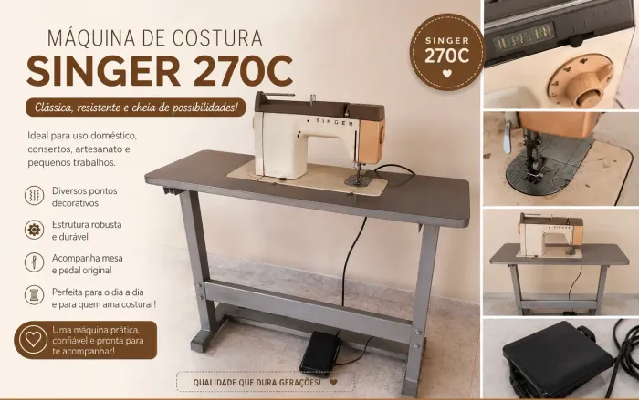 Máquina singer 270C Zig Zag