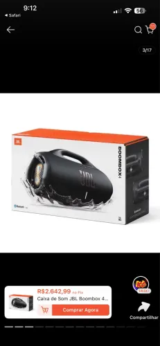 Caixa de Som JBL Boombox 4 Bluetooth 210W Preta Original Lacrada Garantia 1 ano 