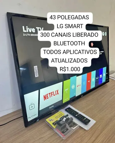 43 POLEGADA LG SMART TODOS APLICATIVOS ATUALIZADOS FAÇO ENTREGA SEM CUSTO GARANTIA 90 DIAS