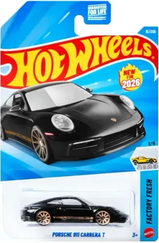 Carrinho Hot Wheels Porsche 911 Carrera T Preto - Jjk80