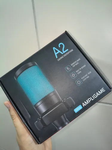 Microfone Condensador Fifine A2 AmpliGame RGB USB - Pouco Uso (Na Caixa)