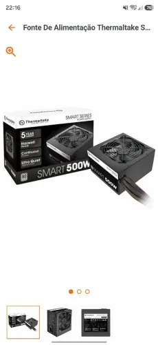 Fonte Thermaltake Smart Series 500W 80 Plus