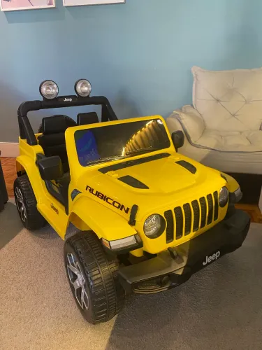 Carro Elétrico Infantil Jeep Wrang 12V - Amarelo Bandeirante com Controle Remoto 2 Marchas