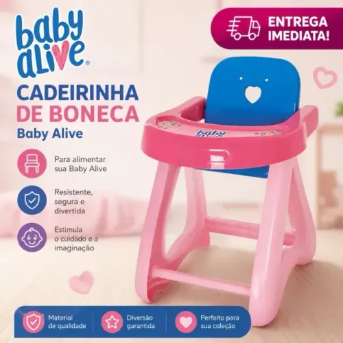 Cadeirinha Baby Alive Infantil para Boneca Rosa Original