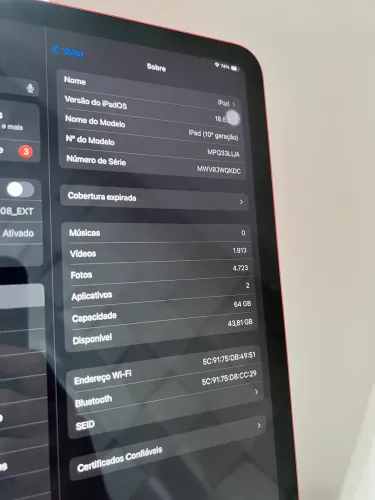 iPad 10ª 64gb (Rosa) PRA VENDER HOJE
