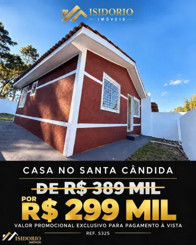 CASA COM TERRENO SANTA CÂNDIDA! DE R$: 389.000,00 POR APENAS R$: 299.000,00!!!