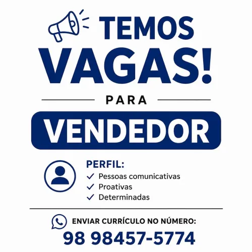 Vaga pra consultoria, vendas e atendimento ao cliente.