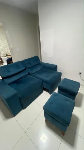 Vendo Sofá cama 2 lugares com puff