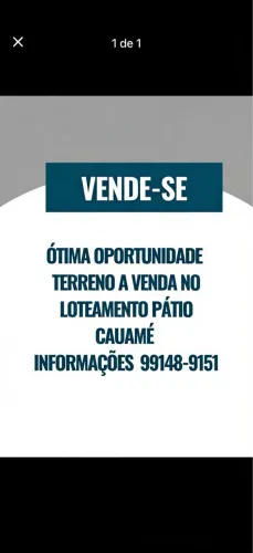 Terreno no pátio Cauame 12x31