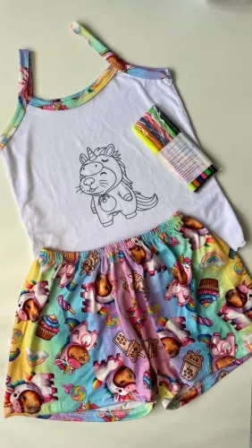 Pijama infantil para colorir