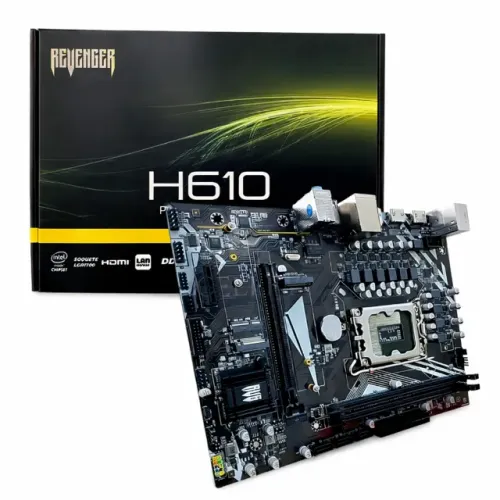 Placa Mãe KNUP Revenger LGA1700 Intel H610 DDR4 64GB NVMe USB 3.0 12ª Geração pode retirar