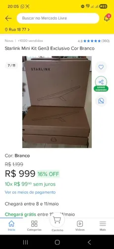 Starlink mini na promoção 