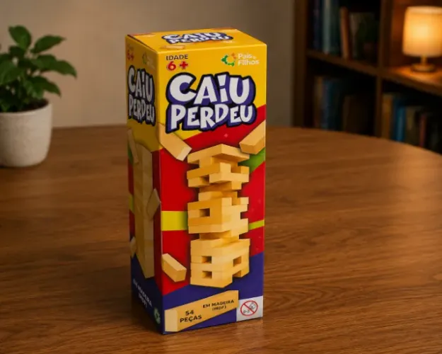 Caiu Perdeu Pais & Filhos 54 Peças MDF Madeira