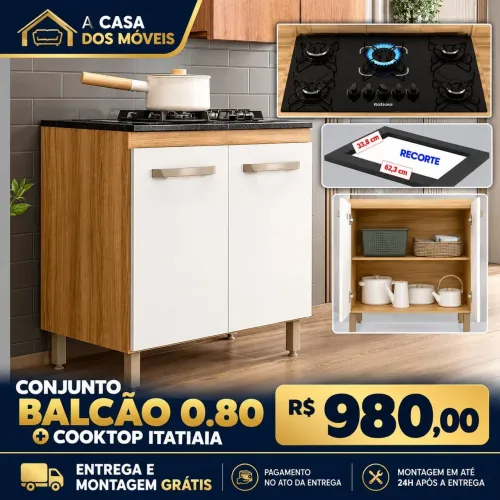 BALCÃO 0,80+COOKTOP 5B