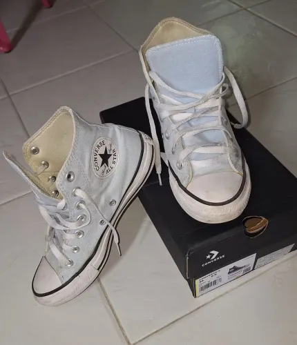 Tênis cano alto  bota feminino 35 All Star converse azul claro